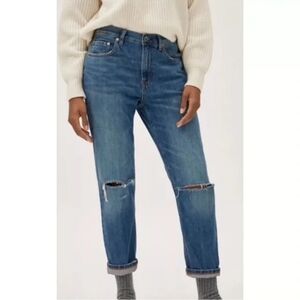 Everlane Distressed Blue Straight Leg Jeans